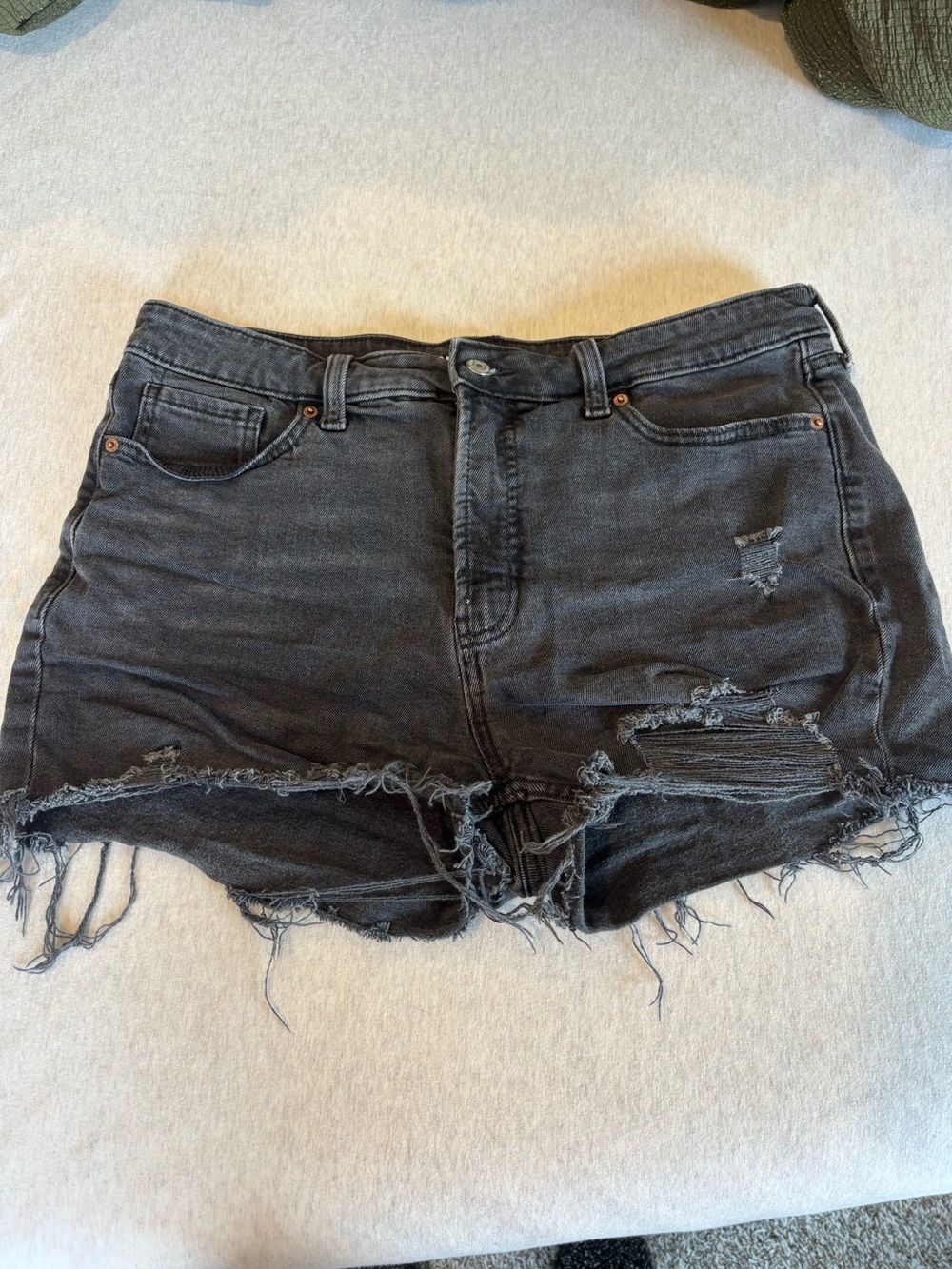 Old Navy Black Distressed Denim Cutoff Shorts